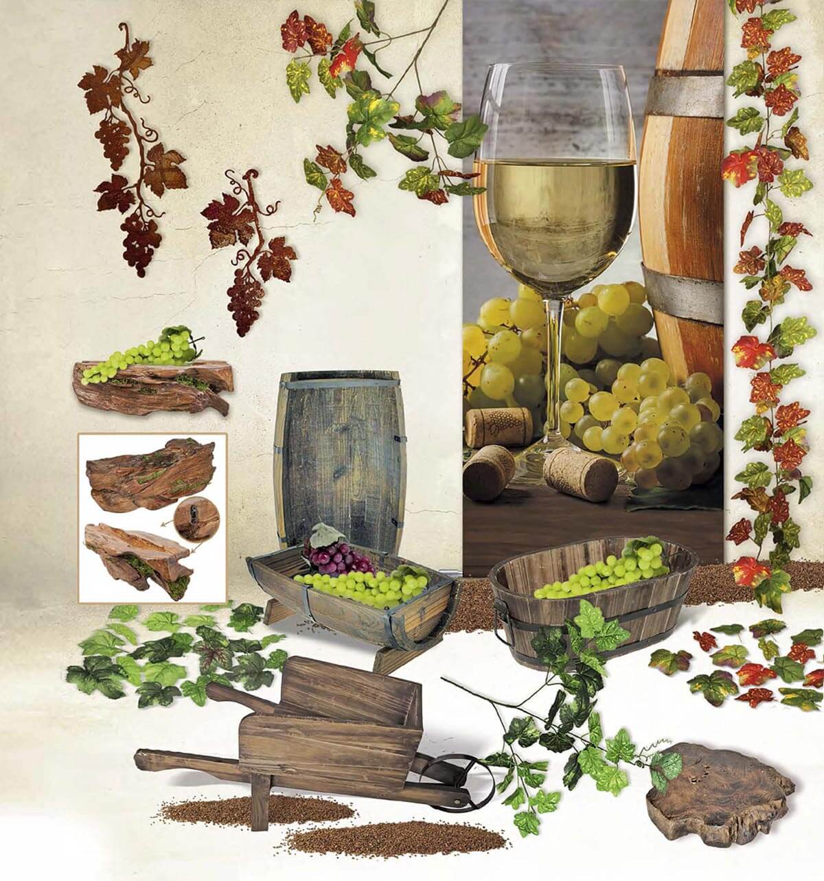 Decoraci&oacute;n de la vendimia recogida de la uva